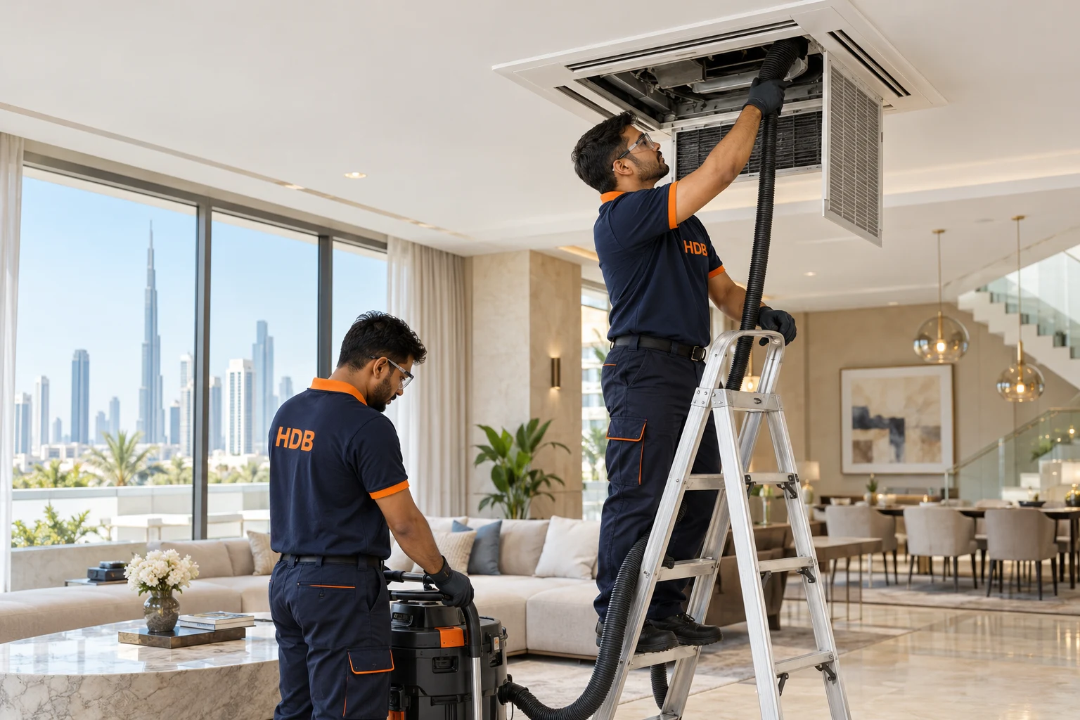 Illustrative HDB ac duct cleaning team