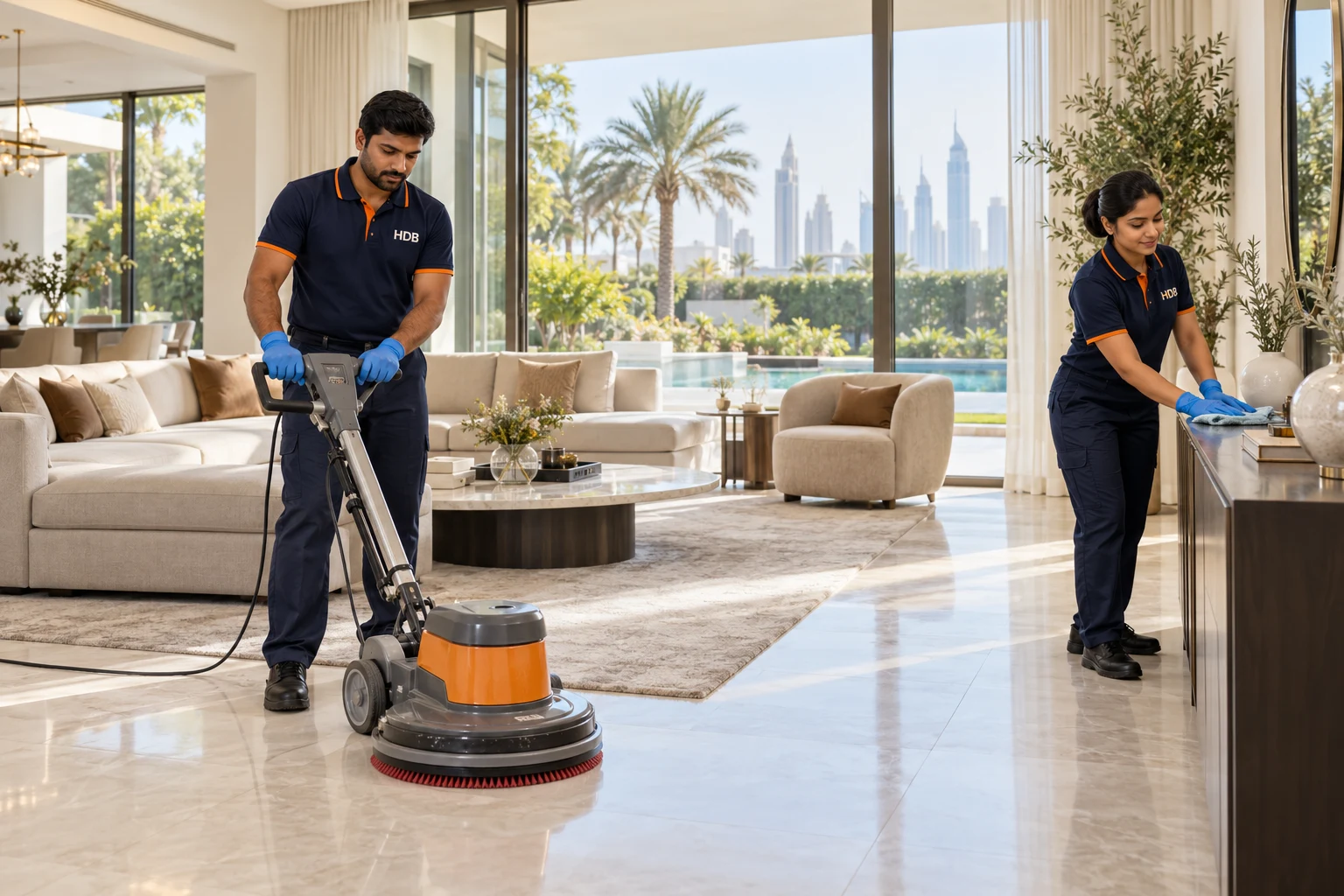 Illustrative HDB deep cleaning team